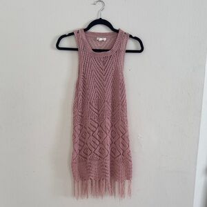 Pink Crochet Mini Coverup